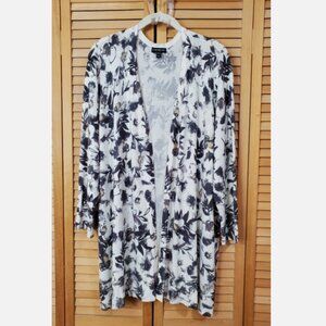 Lane Bryant Open Front Botanical Print Cardigan 26/28